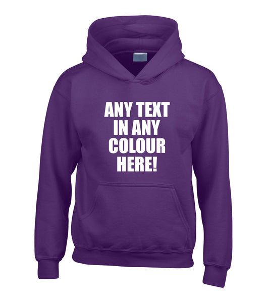 Sweat à capuche personnalisé avec n'importe quel texte dans n'importe quelle couleur 