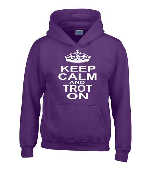 Sweat à capuche Keep Calm and Trot On Horsey 