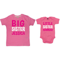 T-shirt personnalisé Big Sister et ensemble de body Little Sister 