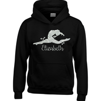 Personalised Gymnast Hoodie with Sparkling Glitter Print