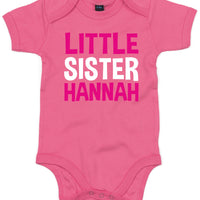 Personalised Big Brother T-Shirt and Little Sister Bodysuit Set