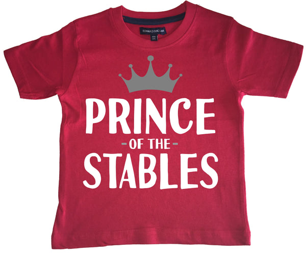 T-shirt enfant Prince des écuries avec imprimé blanc et gris 