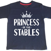 Princess of the Stables Children's T-Shirt with White and Silver Glitter Print