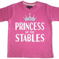 Princess of the Stables Children's T-Shirt with White and Silver Glitter Print