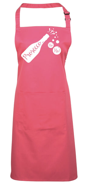 Prosecco Ho Ho Ho Apron with a White Glitter Print