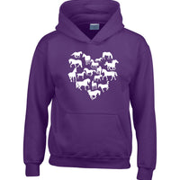 Heart Shaped Horses Hoodie