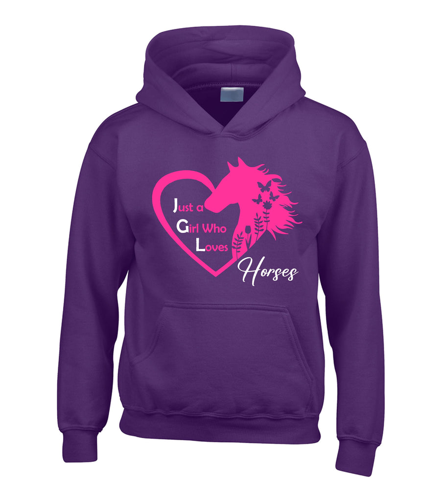 Just a girl who loves Horses (D3) Equestrian Horse hoodie