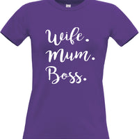 Épouse. Maman. Chef. T-shirt ajusté pour femmes 