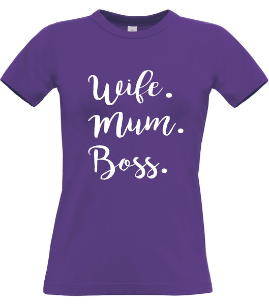 Épouse. Maman. Chef. T-shirt ajusté pour femmes 