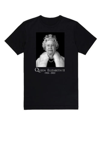 Reine Elizabeth II 1626-2022 Souvenir Noir T-shirt unisexe