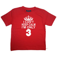 Je ne peux pas rester calme, je n'ai que 3 ans. T-shirt enfant 