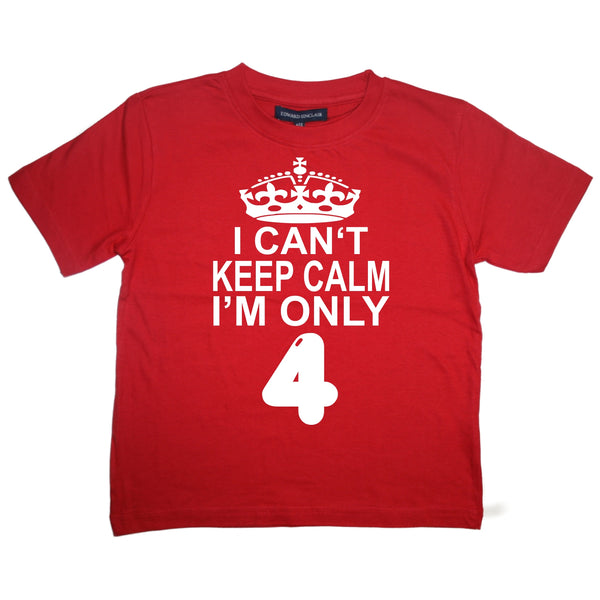 Je ne peux pas rester calme, je n'ai que 4 ans. T-shirt enfant 