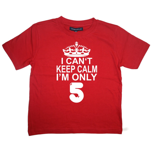 Je ne peux pas rester calme, je n'ai que 5 ans. T-shirt enfant 