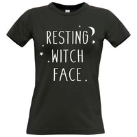 Visage de sorcière au repos T-shirt ajusté pour femme 