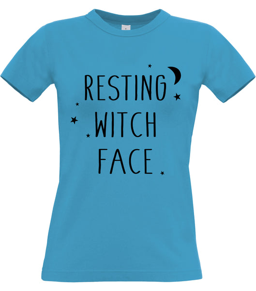 Visage de sorcière au repos T-shirt ajusté pour femme 