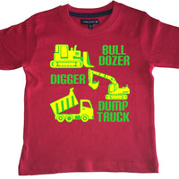 Bulldozer, Digger &amp; Dump Truck T-shirt enfant 