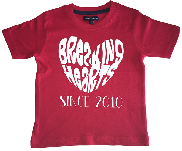 Personalised Breaking Hearts Children's T-Shirt with year