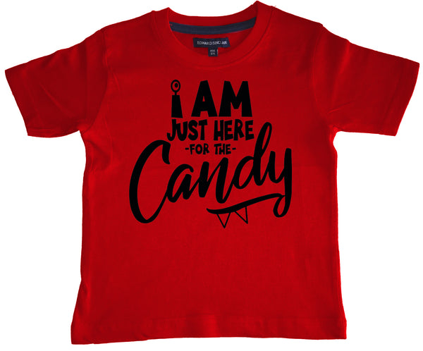 I am just here for the candy kid's Halloween T-Shirt