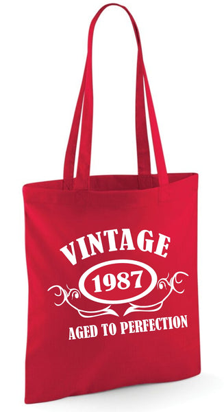 Anniversaire personnalisé 'Vintage (Insert Year)' Birthday Tote Shopping Sac réutilisable Cadeau d'anniversaire 