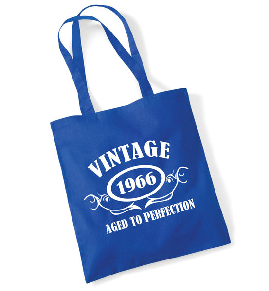 Personalised Year 'Vintage (Insert Year)' Birthday Tote Shopping Re-usable Bag Birthday Gift
