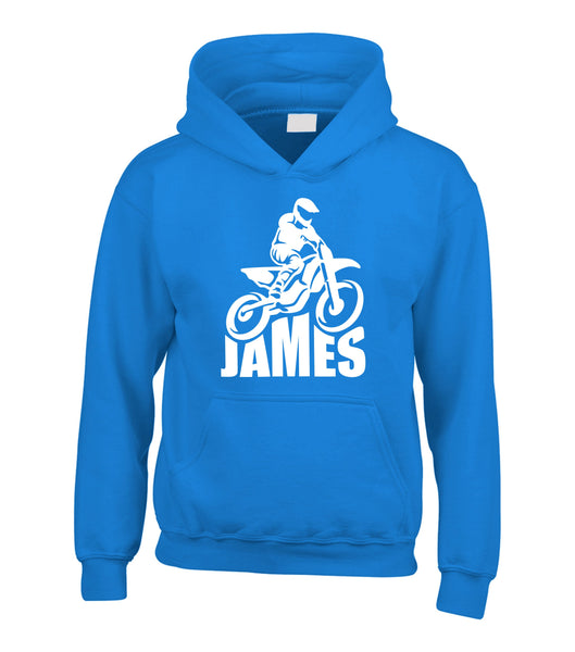 Personalised Motocross Dirt Bike Hoodie with Your Name!