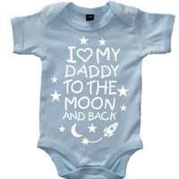 Body bébé J'aime mon papa sur la lune et le dos 