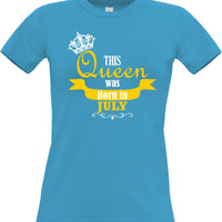 Personalised This Queen is Born in Month Women's Fitted Birthday T-Shirt
