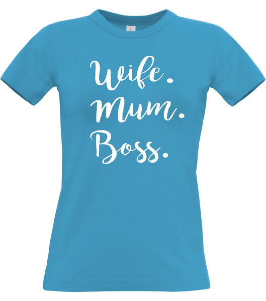 Épouse. Maman. Chef. T-shirt ajusté pour femmes 