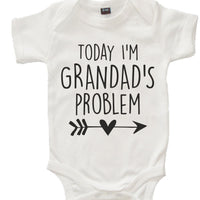 White 'Today I'm Grandad's Problem' Baby Bodysuit