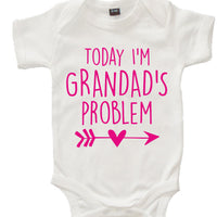 White 'Today I'm Grandad's Problem' Baby Bodysuit