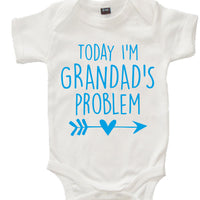 White 'Today I'm Grandad's Problem' Baby Bodysuit
