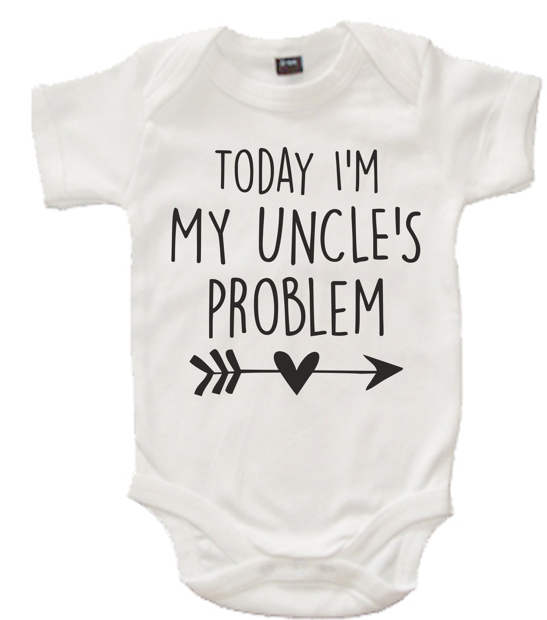 White Today I'm My Uncle's Problem Baby Onesie