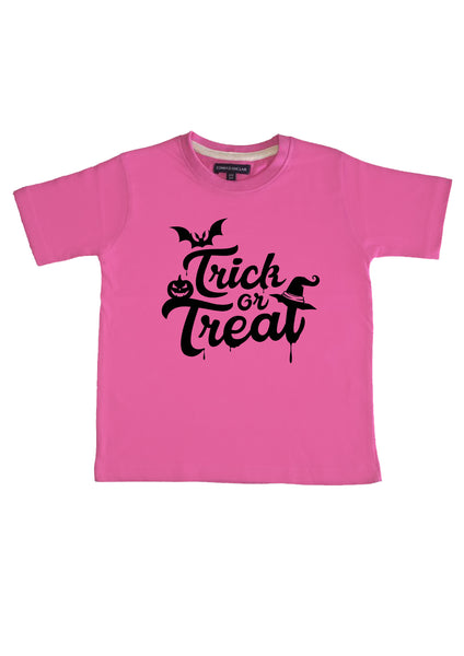 Trick or Treat Halloween Children's T-Shirt with black / white/ orange