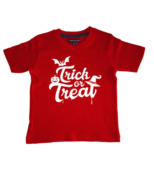 Trick or Treat Halloween T-shirt pour enfant avec noir / blanc / orange 
