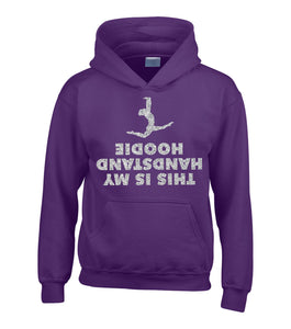 This is my Handstand Hoodie Hoodie with Silver Glitter Print
