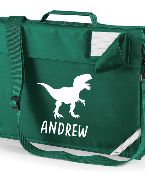 Personalised T Rex Book Bag with Strap