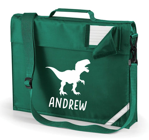 Personalised T Rex Book Bag with Strap