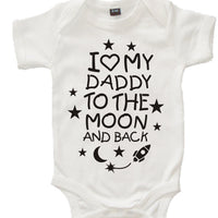 Body bébé J'aime mon papa sur la lune et le dos 