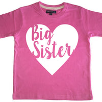 Big Sister and Little Sister Heart T Shirt and Baby Bodysuit Set