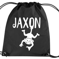 Personalised Monkey and name Drawstring