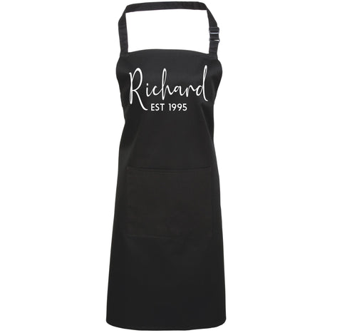 Personalised 'Signature & EST' Apron