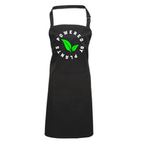 Tablier Powered By Plants avec imprimé blanc et vert 