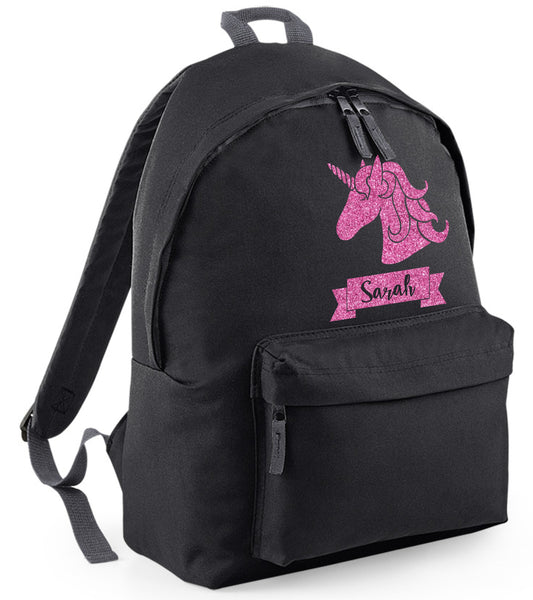 Sac à dos Licorne personnalisé (Design 2) avec imprimé scintillant 