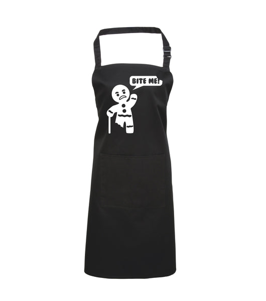Bite Me Gingerbread Man Apron