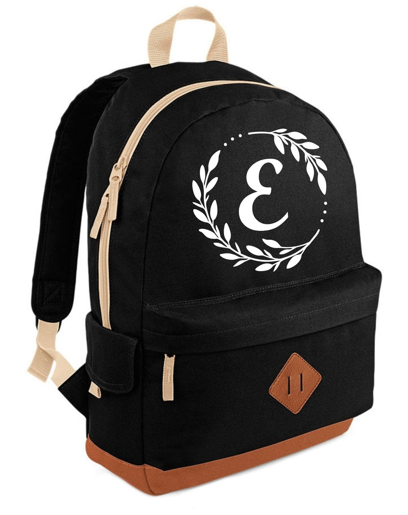 Personalised Initial in Wreath Heritage Backpack