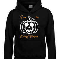 Iam the Coolest Pumpkin Hoodie avec imprimé blanc / noir et orange / noir / blanc