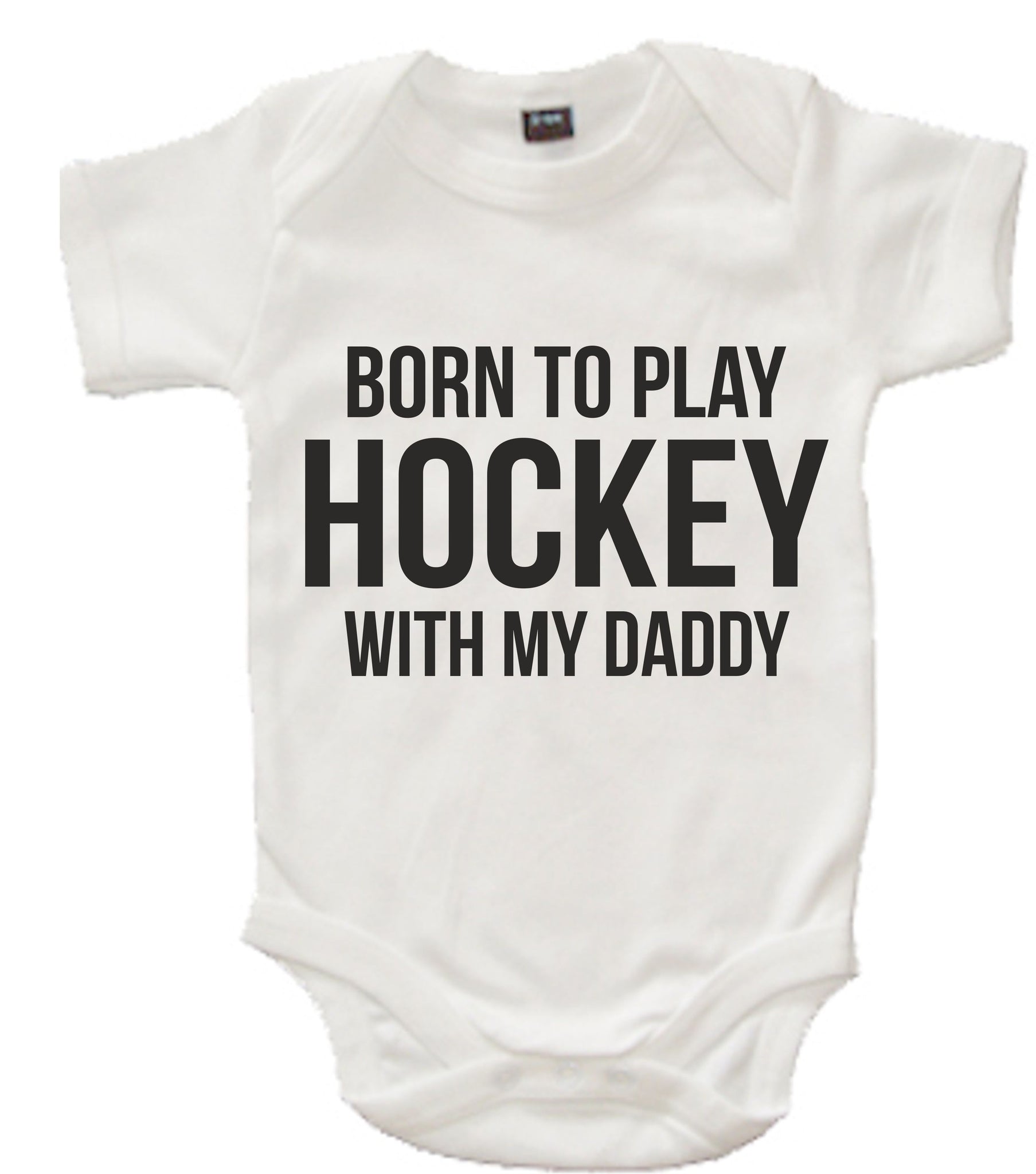 Né pour jouer au hockey avec mon papa 