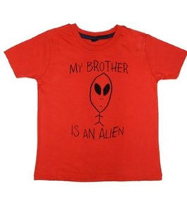 T-shirt Mon frère est un extraterrestre rouge pour enfant