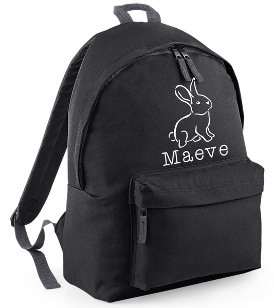 Personalised Illustrated Bunny and name Backpack
