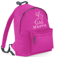Sac à dos lapin illustré personnalisé et nom 